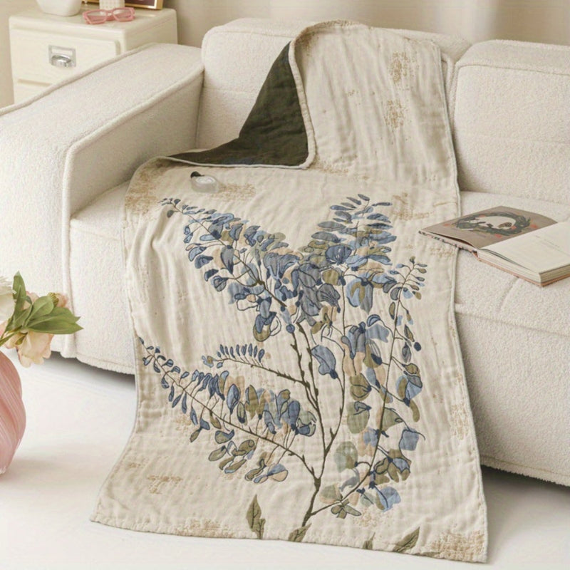 Cotton Towel Blanket | Vintage Floral, Knit