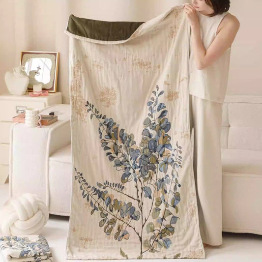 Cotton Towel Blanket | Vintage Floral, Knit