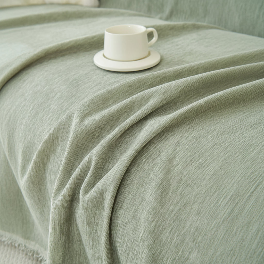 Elegant Collection | Throw Blanket with Soft Cozy Fabric | Sage Green Home Décor for Warmth and Style 3