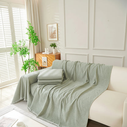 Elegant Collection | Throw Blanket with Soft Cozy Fabric | Sage Green Home Décor for Warmth and Style 4