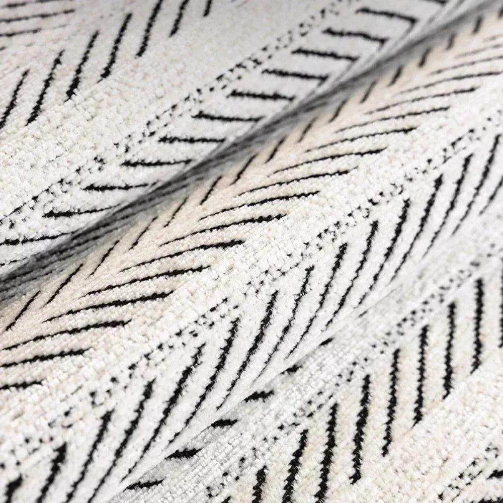 Elegant Herringbone Sofa Cover with Scalloped Edge | Soft Microfiber for Stylish Protection 6