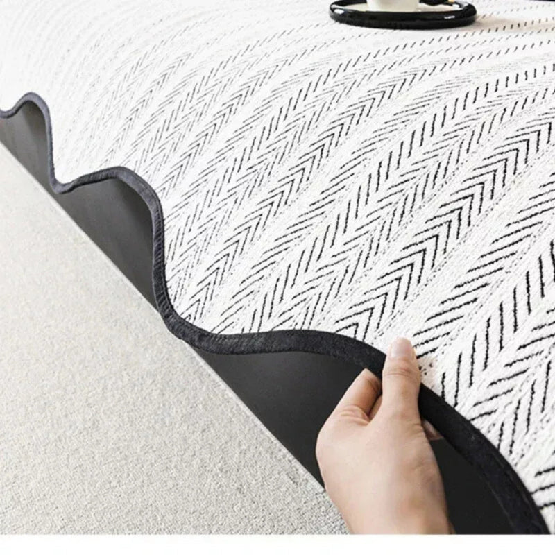 Elegant Herringbone Sofa Cover with Scalloped Edge | Soft Microfiber for Stylish Protection 7