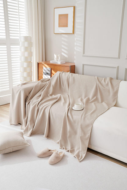 Elegant Milk Tea Throw Blanket with Soft Fabric | Cozy Home Accessory for Comfort 2