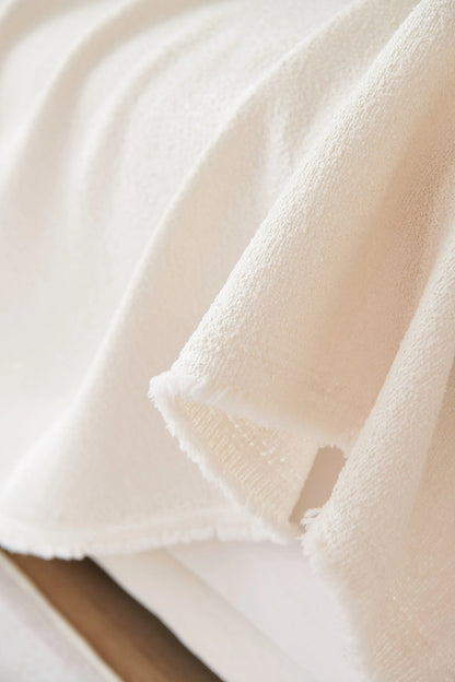 Elegant Off White Throw Blanket with Soft Fabric | Cozy Home Decor for Comfort 3