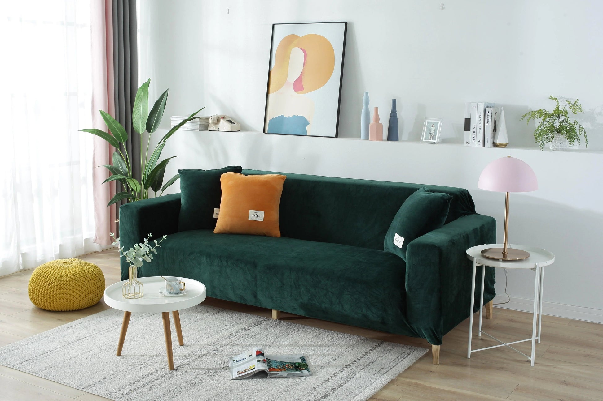 Elegant Velvet Couch Cover | Non-Slip Design with Expandable Cushions for Perfect Fit 1