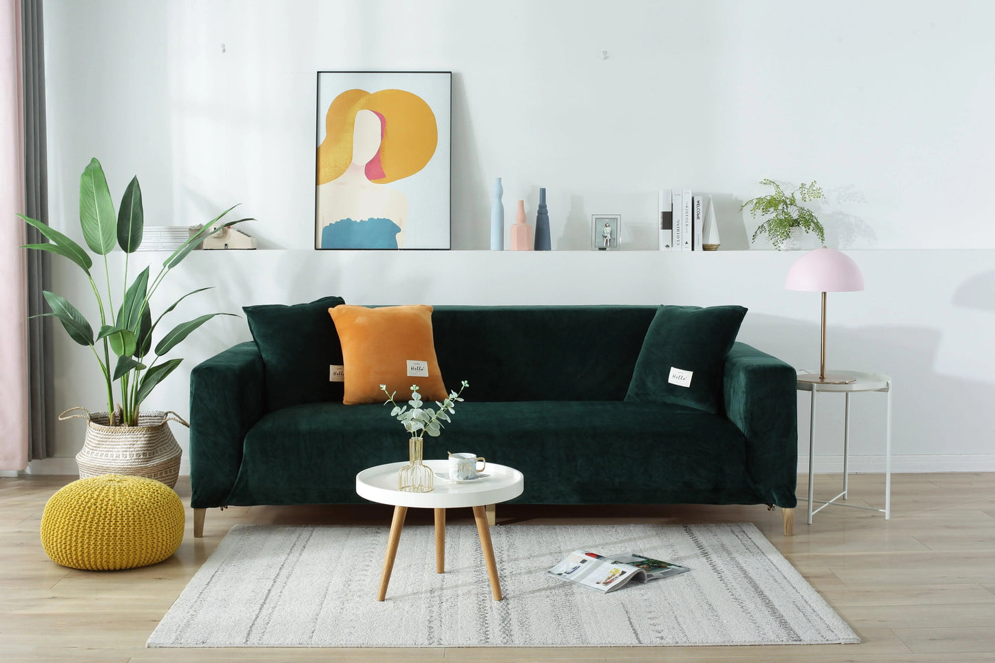 Elegant Velvet Couch Cover | Non-Slip Design with Expandable Cushions for Perfect Fit 2