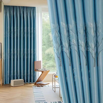 Elysian Leaf Blackout Curtains | Vine Embroidery, Thermal