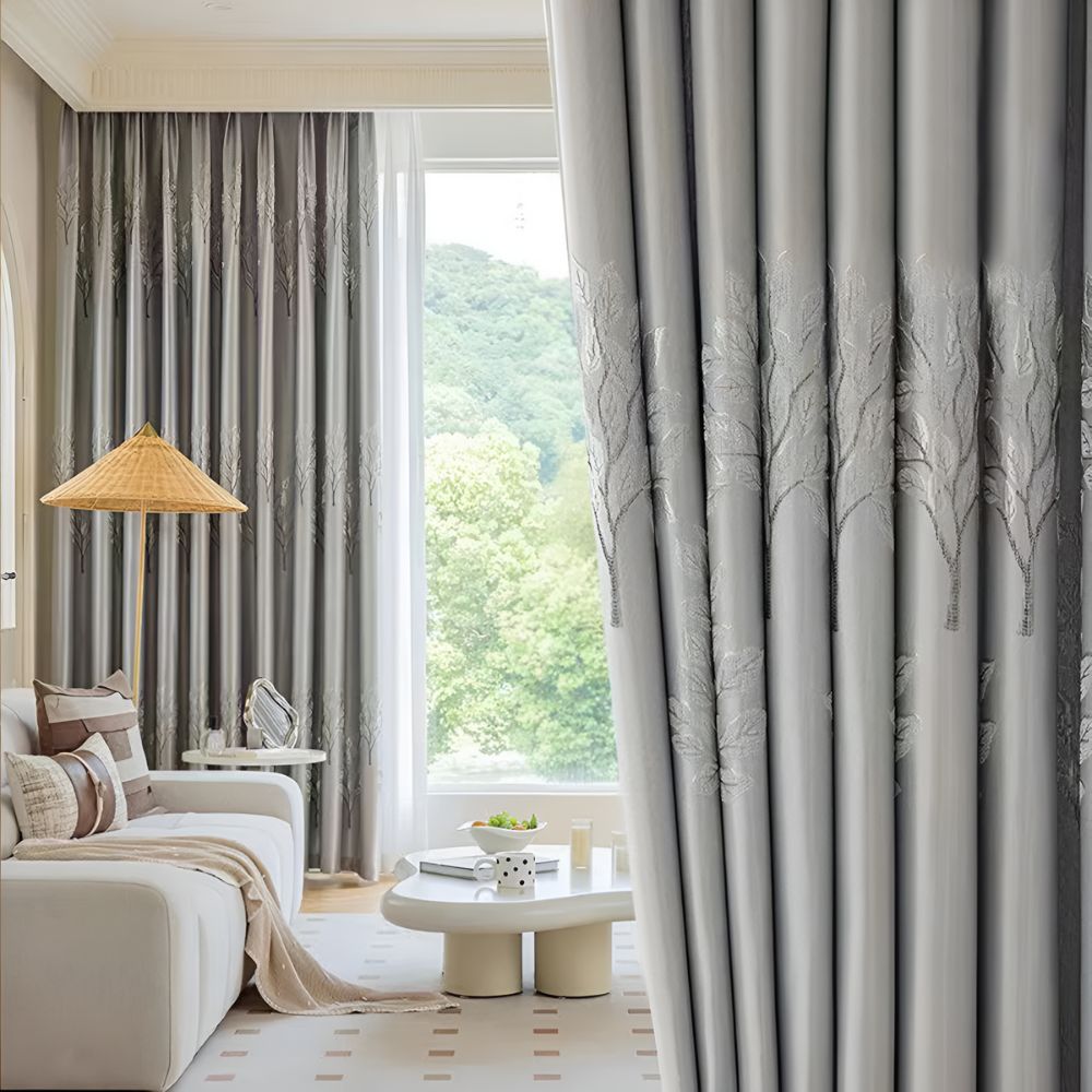 Elysian Leaf Blackout Curtains | Vine Embroidery, Thermal