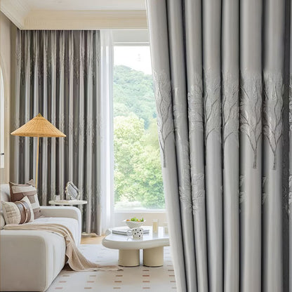 Elysian Leaf Blackout Curtains | Vine Embroidery, Thermal