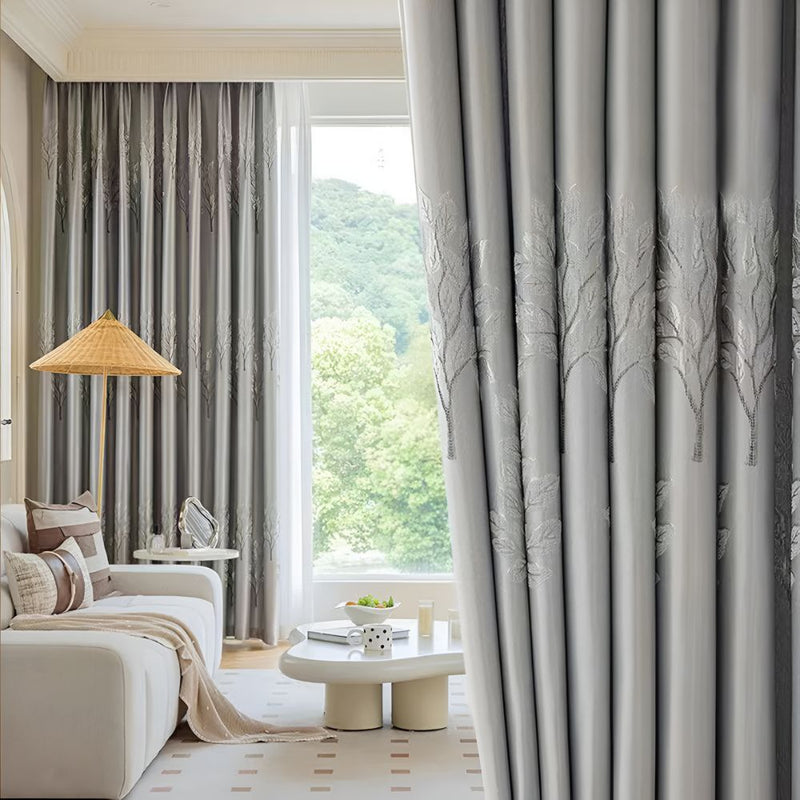 Elysian Leaf Blackout Curtains | Vine Embroidery, Thermal