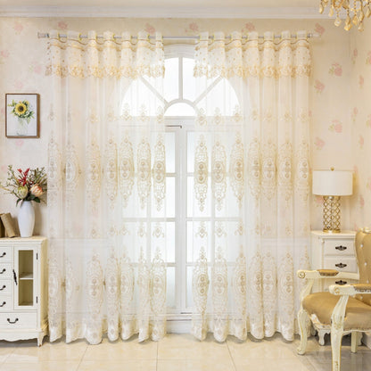 Elyvia Embroidered Sheer Lace Curtain | Tulle, Grommet Top