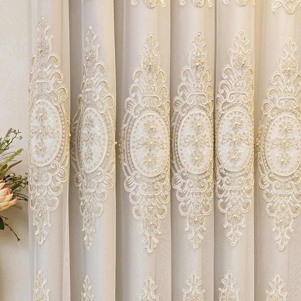 Elyvia Embroidered Sheer Lace Curtain | Tulle, Grommet Top