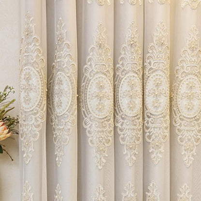Elyvia Embroidered Sheer Lace Curtain | Tulle, Grommet Top