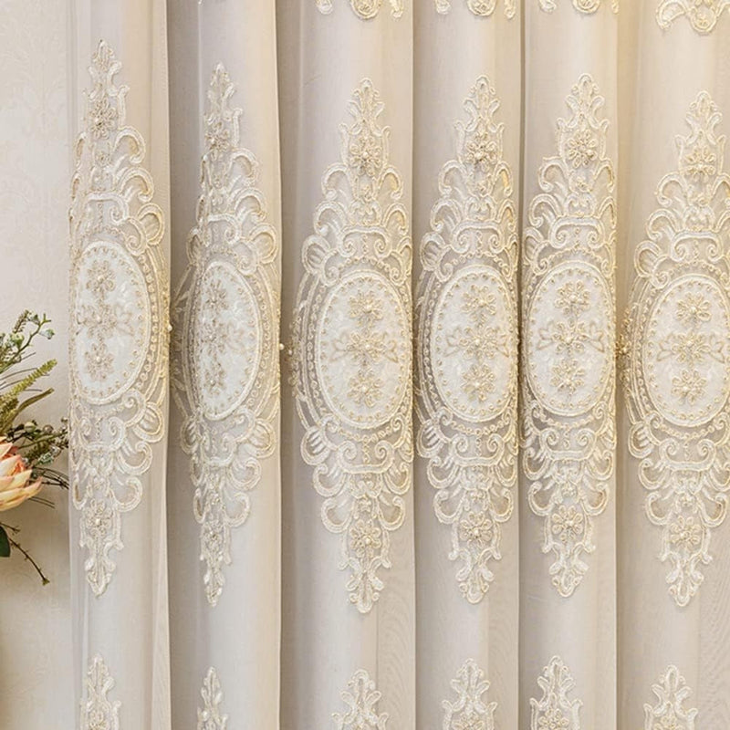 Elyvia Embroidered Sheer Lace Curtain | Tulle, Grommet Top