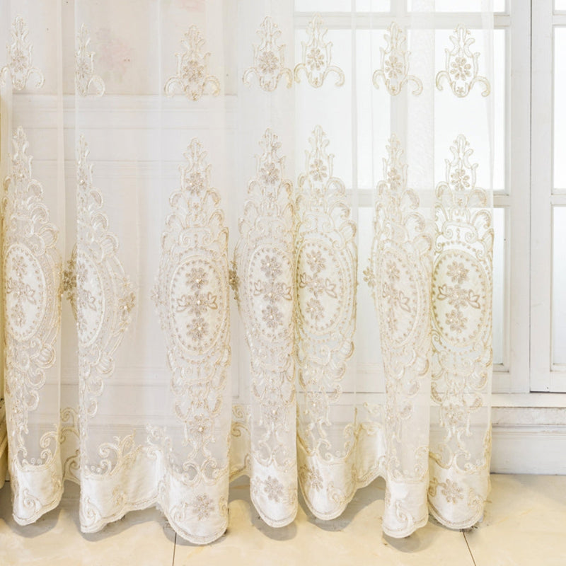 Elyvia Embroidered Sheer Lace Curtain | Tulle, Grommet Top