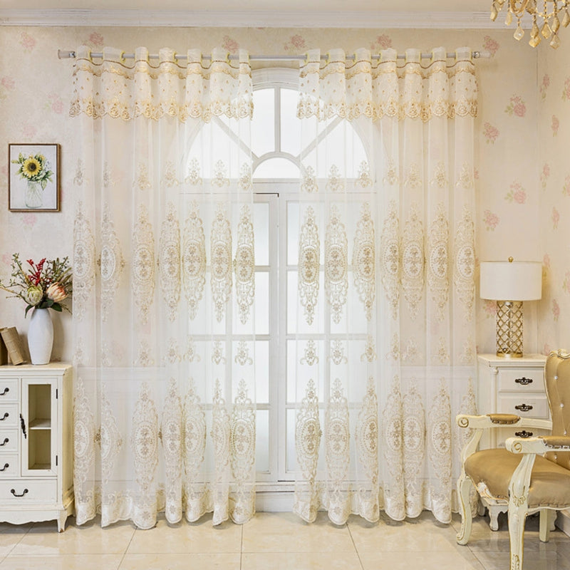 Elyvia Embroidered Sheer Lace Curtain | Tulle, Grommet Top