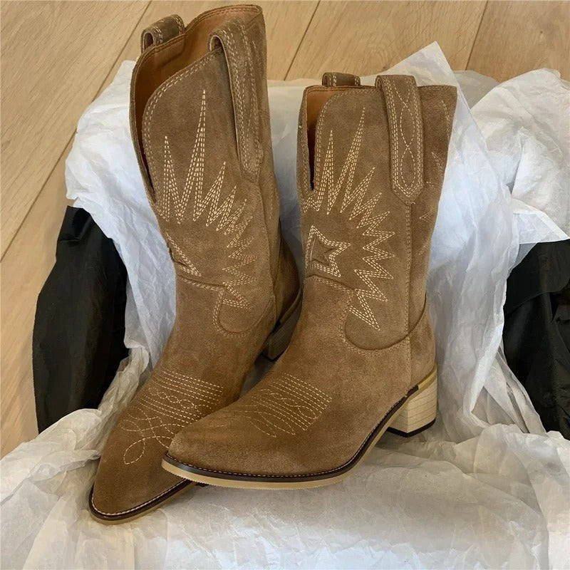 Faye Women's Boots | Western, Embroidered, Leather