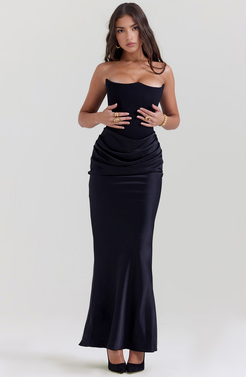 Vienna Women's Maxi Dress - fabric and finish detail
