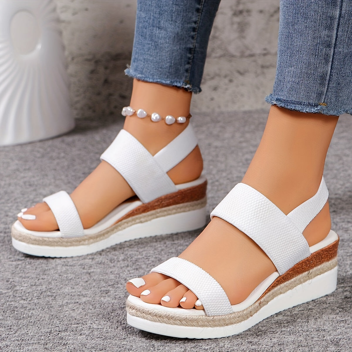 Iris Women's Platform Espadrilles - fabric and finish detail