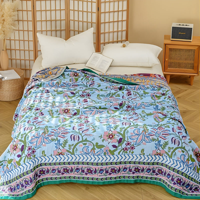 European Floral Reversible Blanket