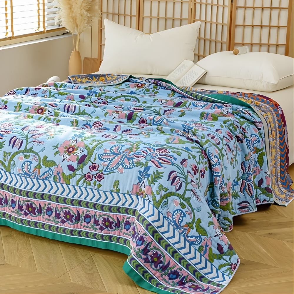 European Floral Reversible Blanket