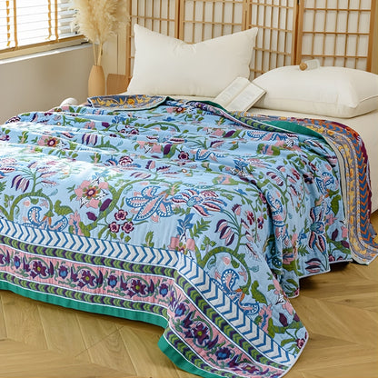 European Floral Reversible Blanket