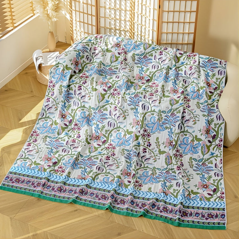 European Floral Reversible Blanket