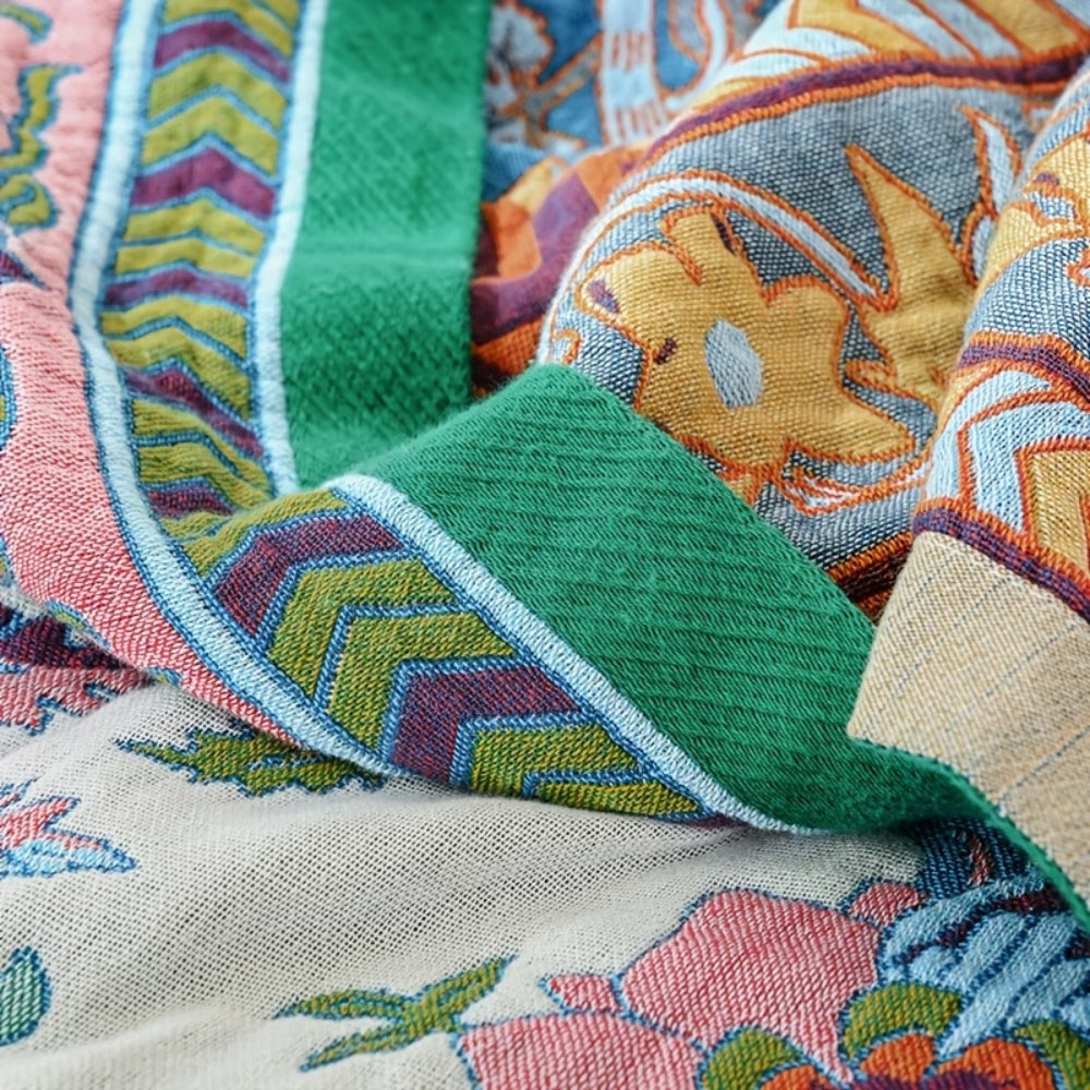 European Floral Reversible Blanket