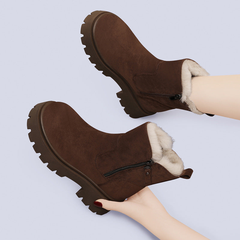 Dahlia Women's Ankle Boots | Fur Lined, Faux Fur, Zip