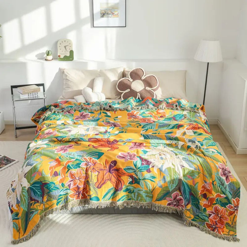 Cedar Festival Tropics Cotton Blanket | Cotton, Year-Round