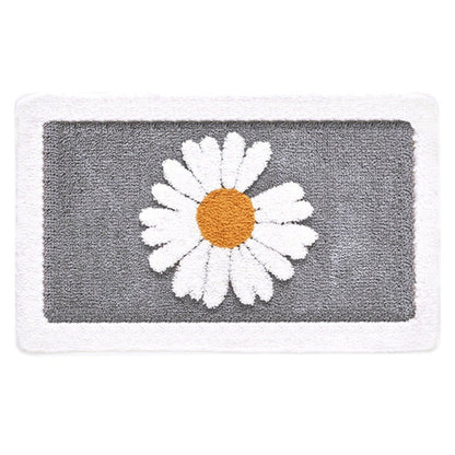Fleur Plush Floral Bath Mat | Daisy Design, Non-Slip Backing