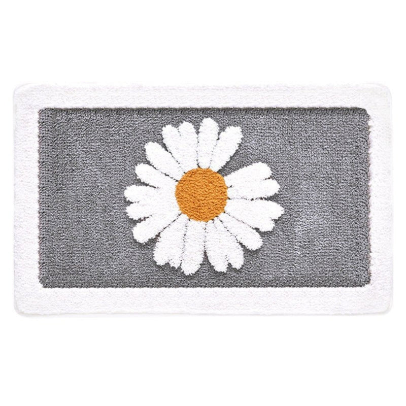 Fleur Plush Floral Bath Mat | Daisy Design, Non-Slip Backing