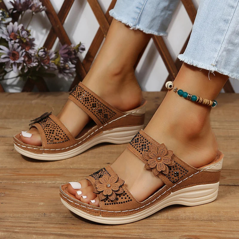 Xanthe Women's Floral Sandals - styled view