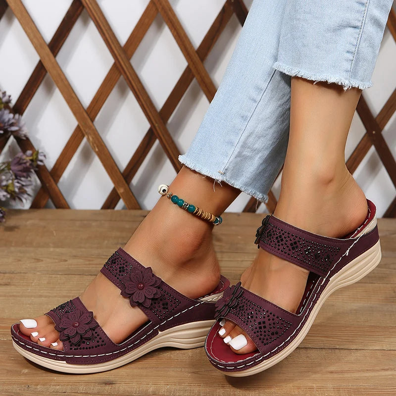 Xanthe Women's Floral Sandals - back view