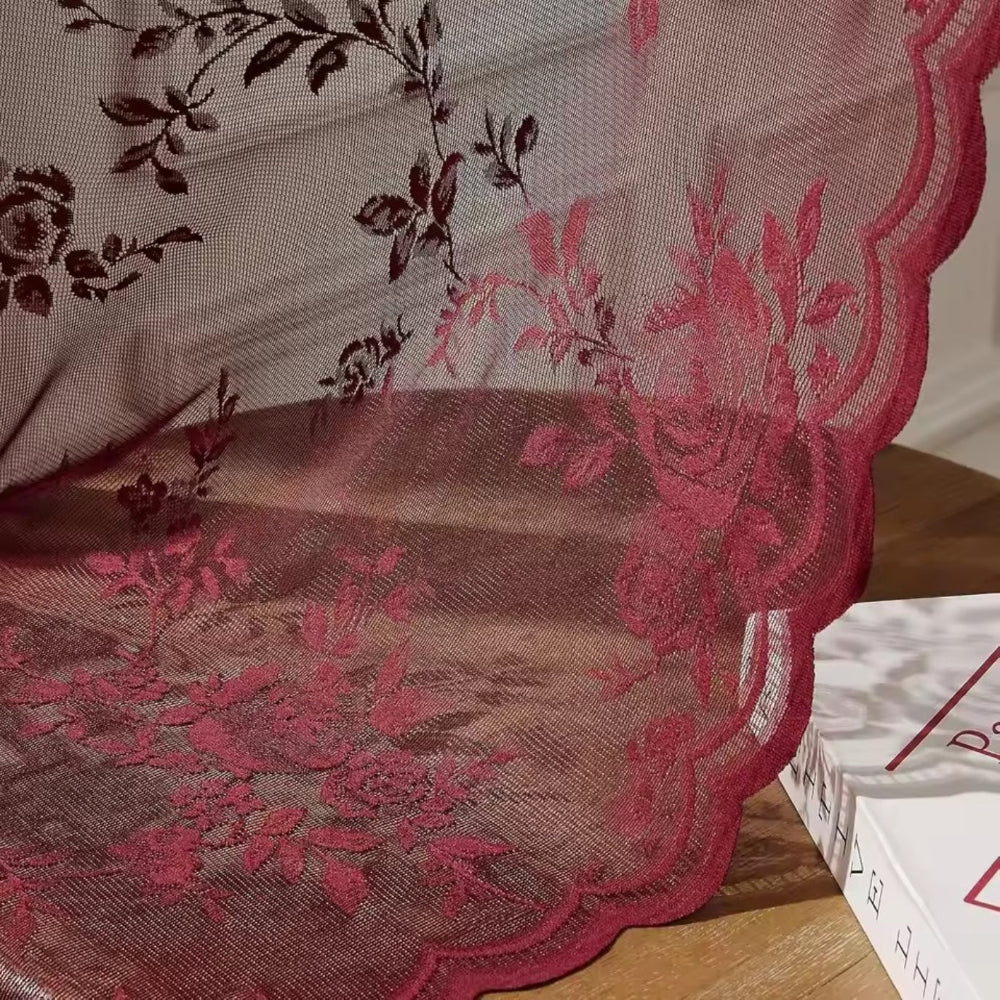 Floral Grace Sheer Curtains | Lace Panel, Rod Pocket