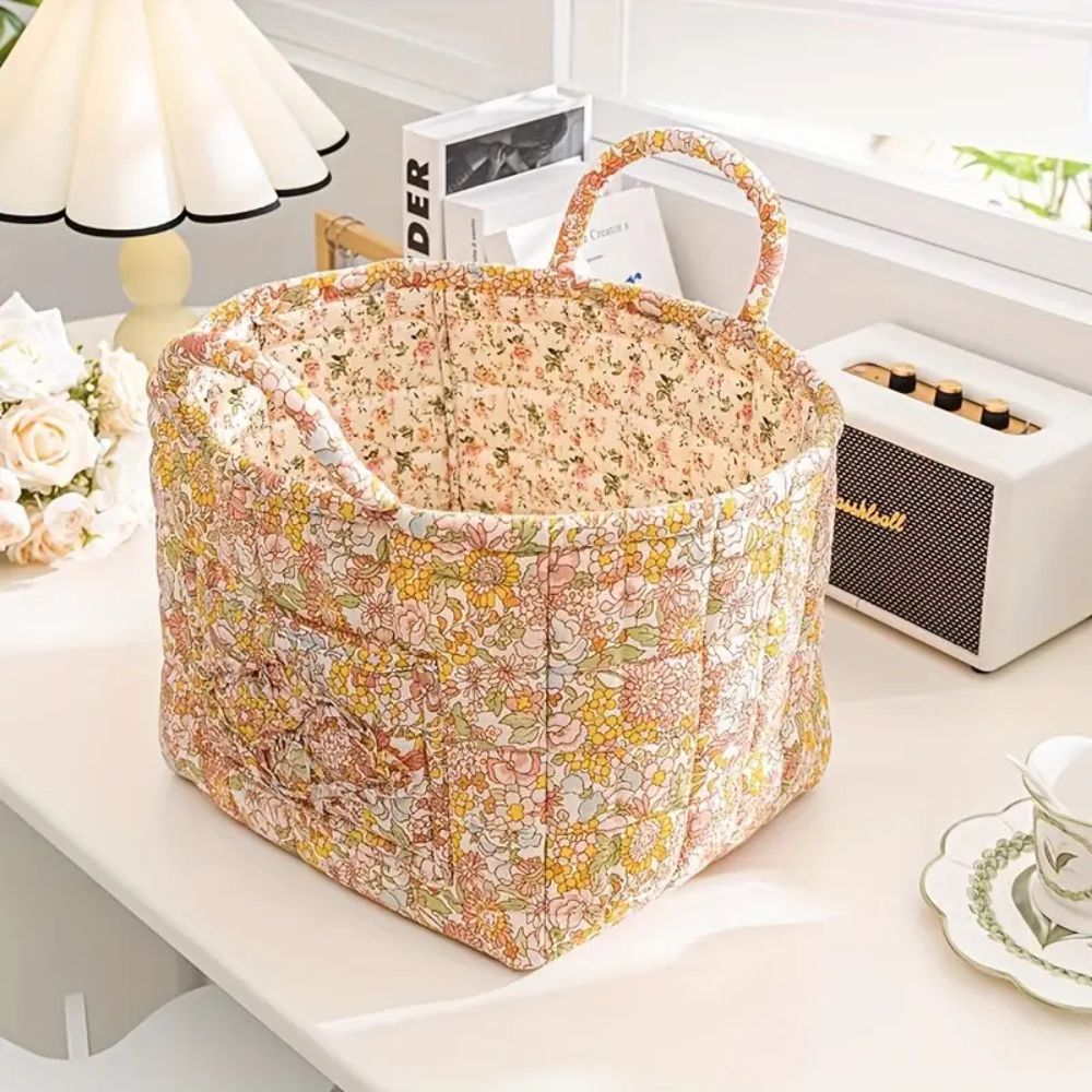 Floral Canvas Storage Basket – Lightweight, Durable Design for Organizing Clothes, Shoes, and Accessories 5
