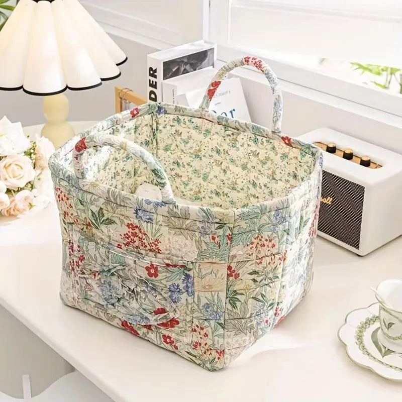 Floral Canvas Storage Basket – Lightweight, Durable Design for Organizing Clothes, Shoes, and Accessories 7