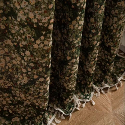 French Vintage Floral Tapestry Curtain | Romantic Microfiber, Light-Filtering