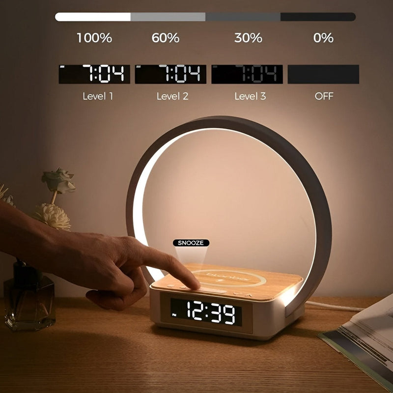 Birch LED Table Lamp - fabric and finish detail