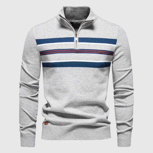 Vance Men's Striped Sweater - styled view