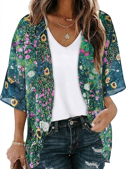 Giselle Women's Floral Cardigan - shown in use