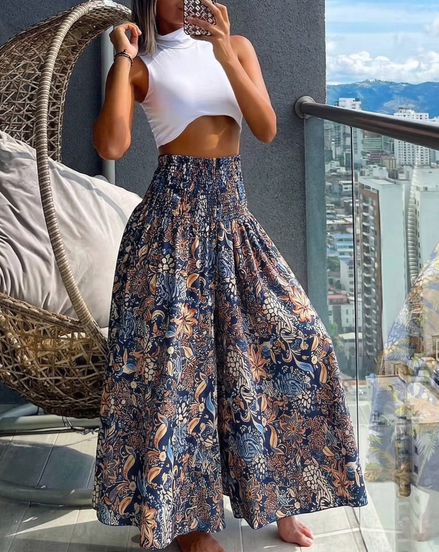 Uma Women's Wide Leg Trousers - front view