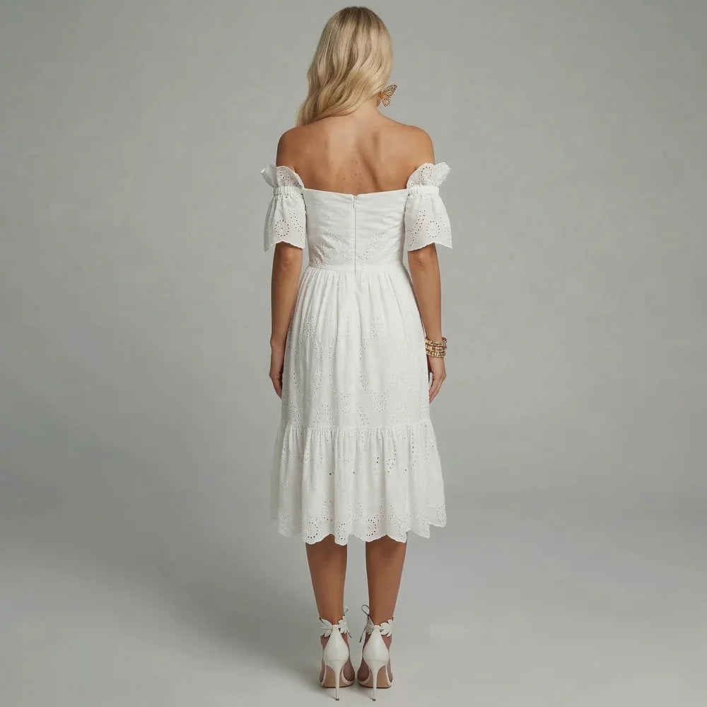 Jolie Women's Midi Dress - fabric and finish detail