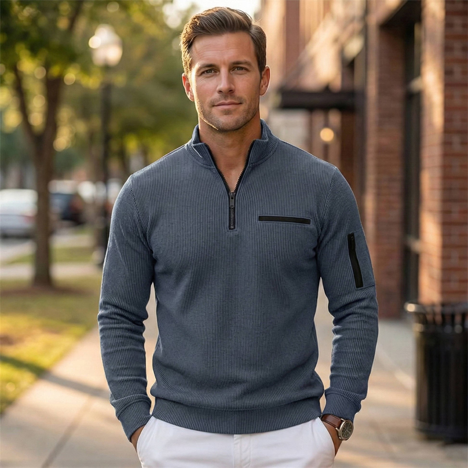 Zane Men's Sweater - close-up detail