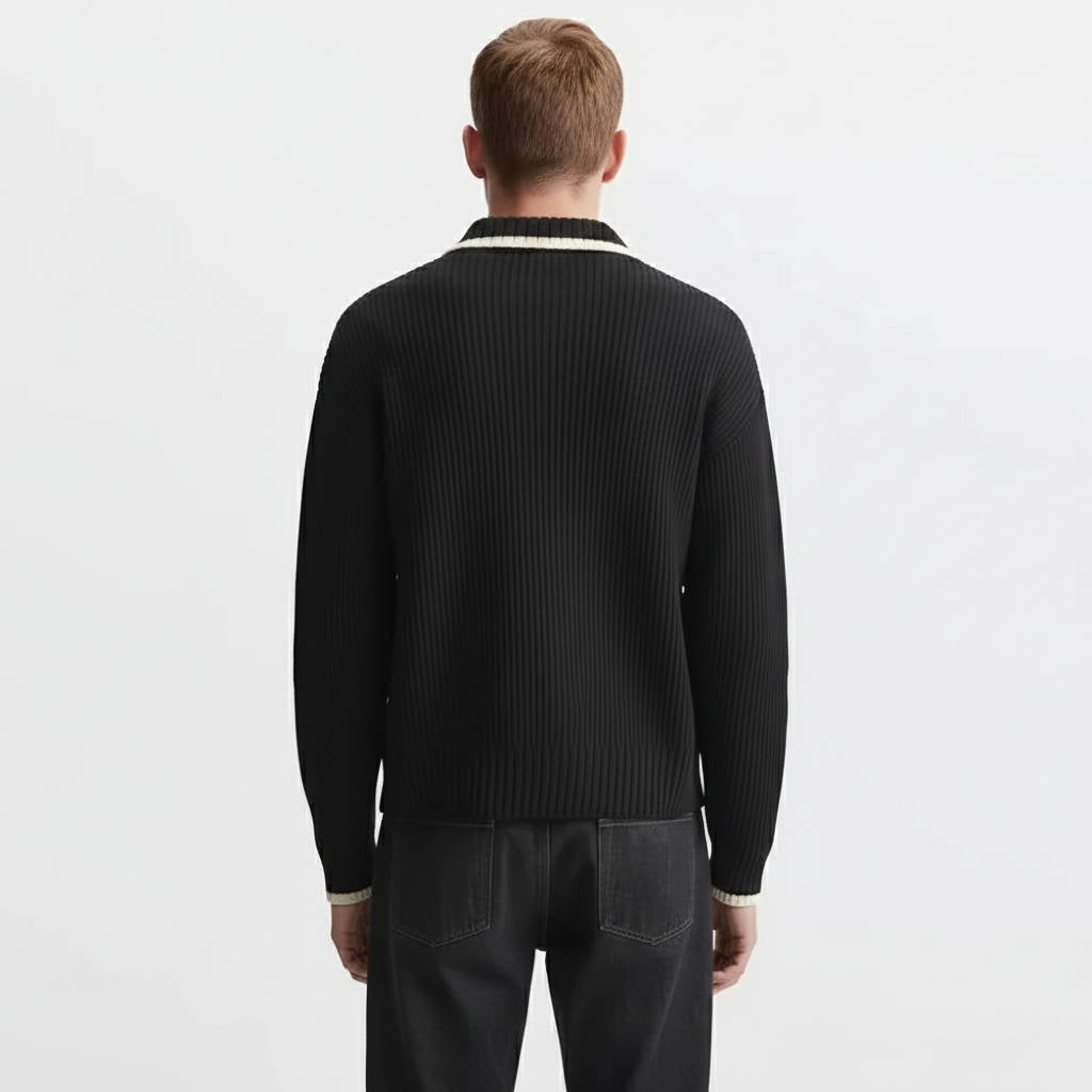 Otis Men's Cardigan - fabric and finish detail