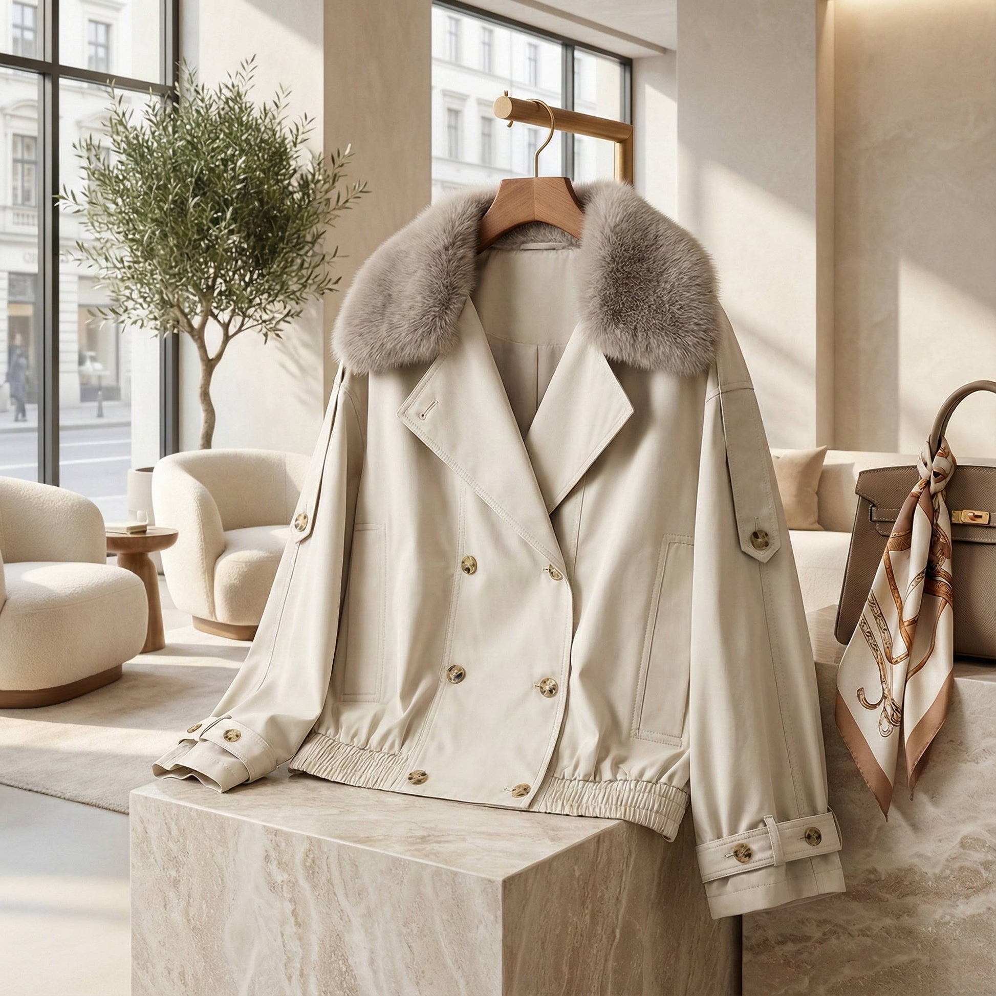 Fleur Women's Trench Coat - full-length view