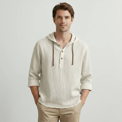Hollis Men's Linen Hoodie - full-length view
