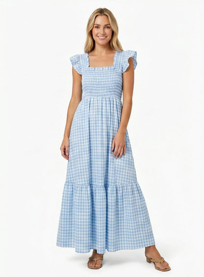Mabel Women's Plaid Maxi Dress - full-length view