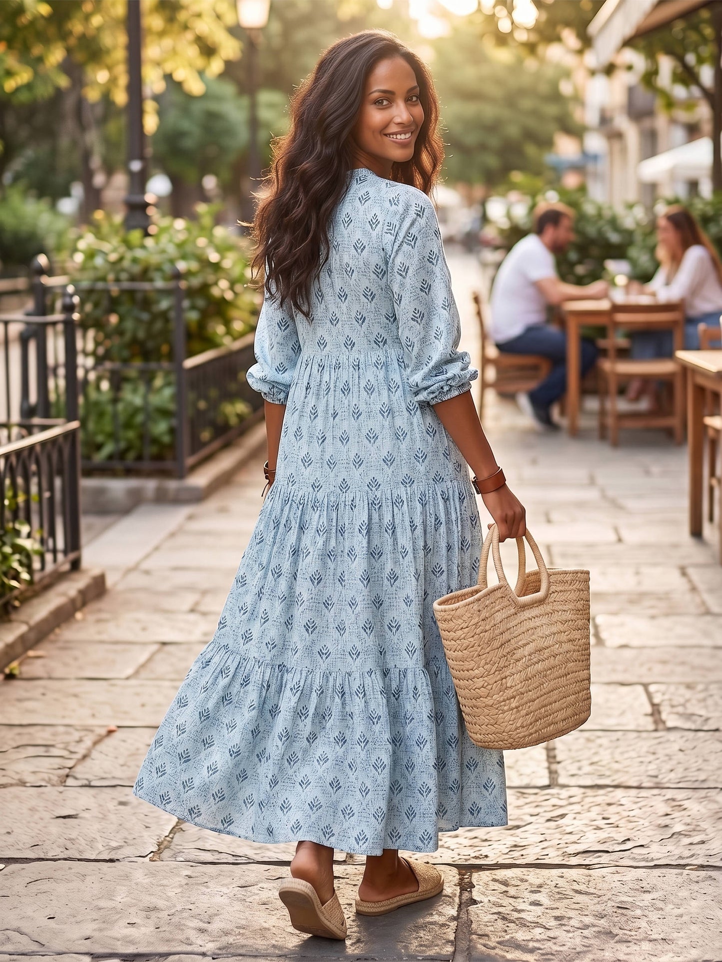 Wren Women's Maxi Dress - fabric and finish detail