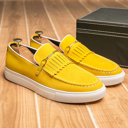 Ezra Men's Suede Loafers - flat lay